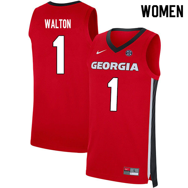 2020 Women #1 Jaykwon Walton Georgia Bulldogs College Basketball Jerseys Sale-Red - Click Image to Close